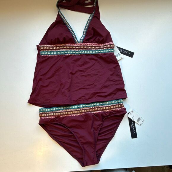 NWT La Blanca halter tankini and matching bottom swimwear. Size 16 - Picture 2 of 9